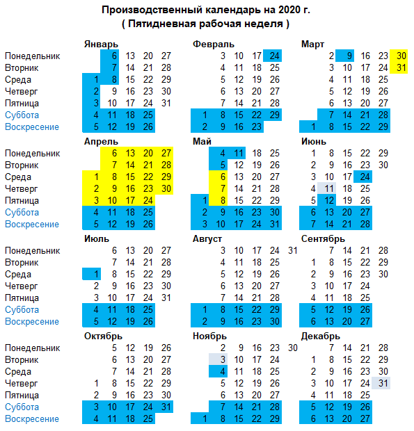 Производственный календарь на апрель месяц